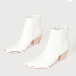 New White Ankle Boots 8.5